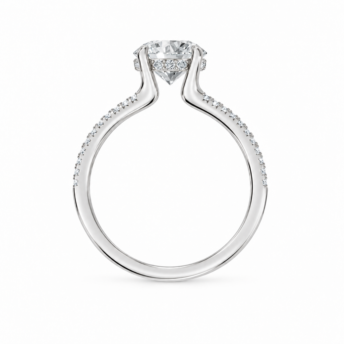 Round, white gold