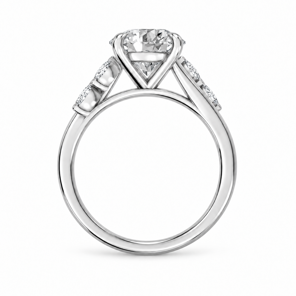 Round, white gold