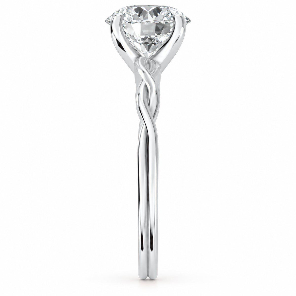 Round, white gold