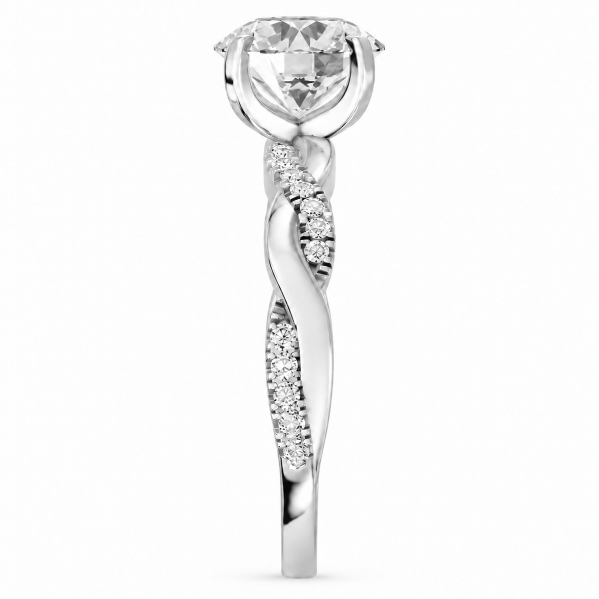 Round, white gold
