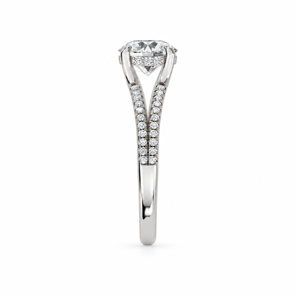 Round, white gold