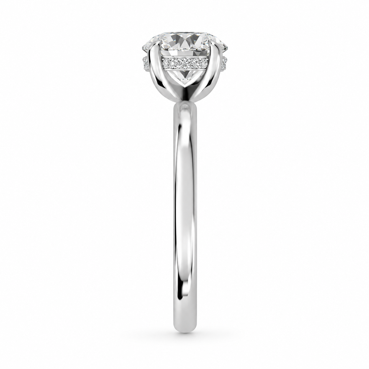 Round, white gold
