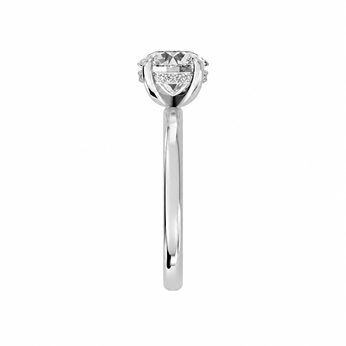 Round, white gold