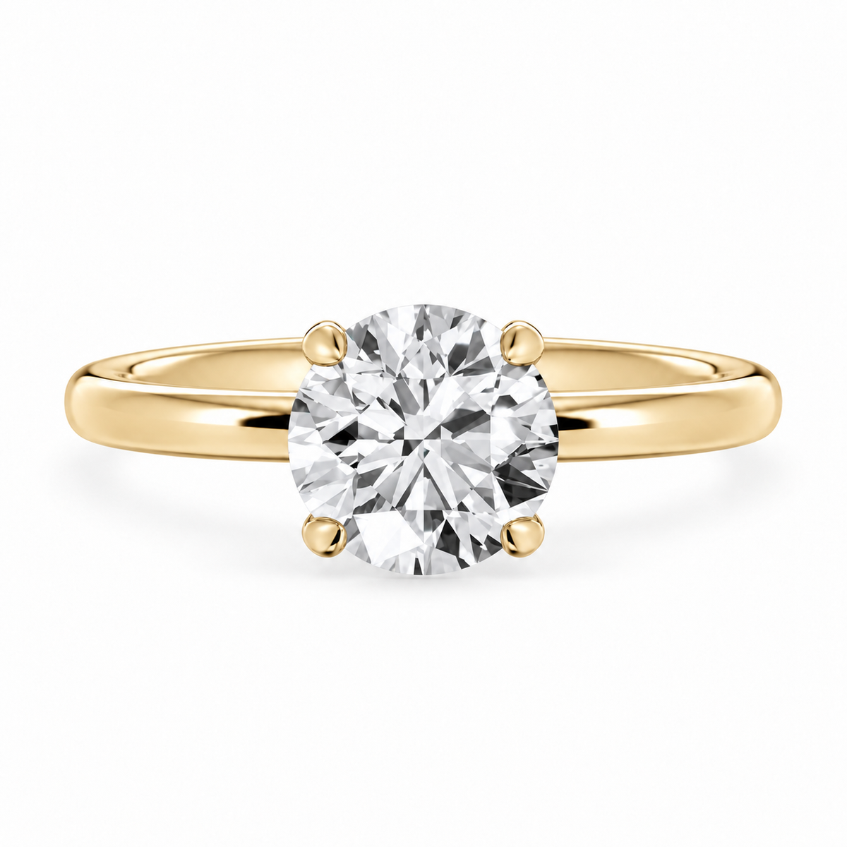 Round, yellow gold