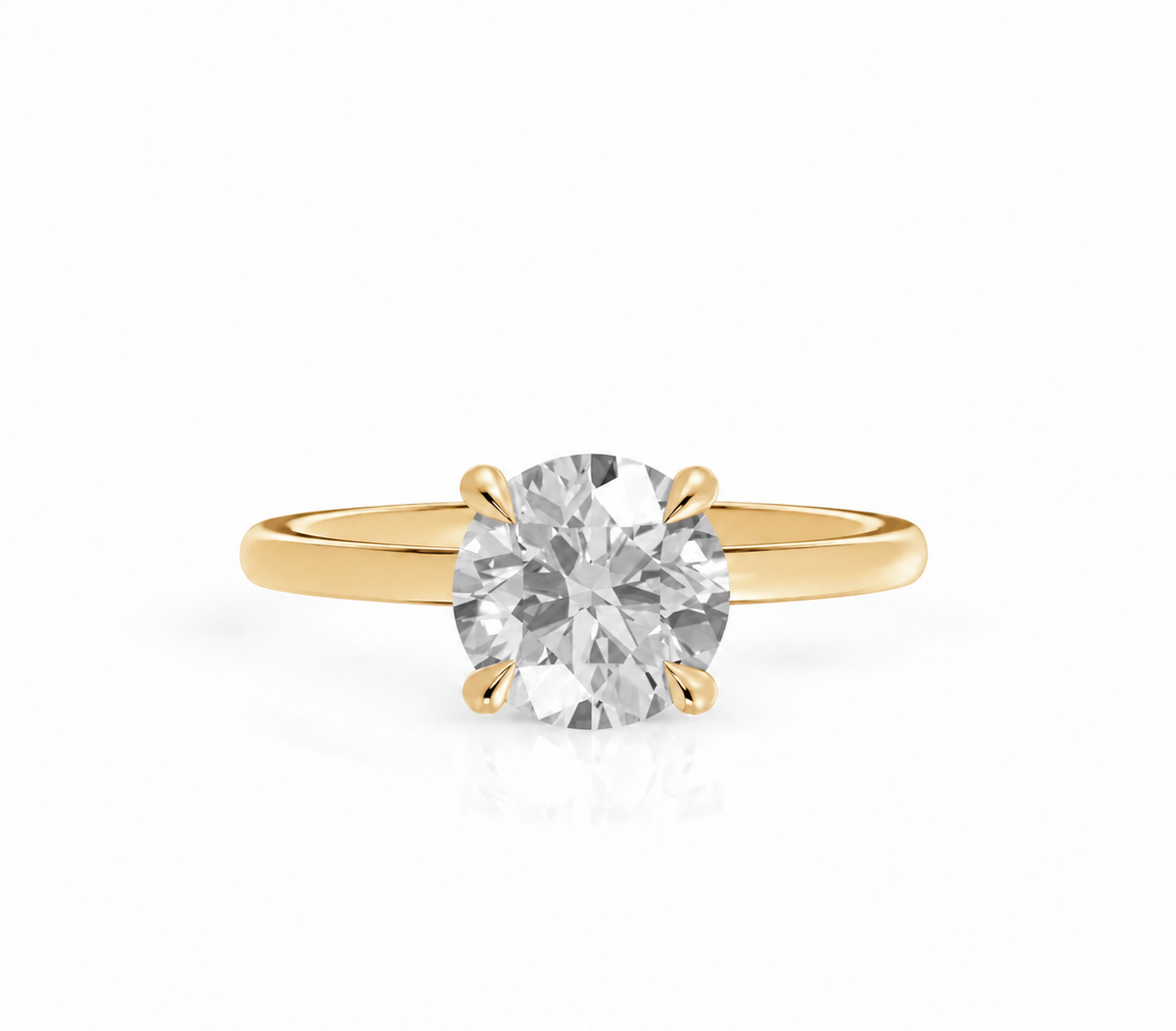 Round, yellow gold