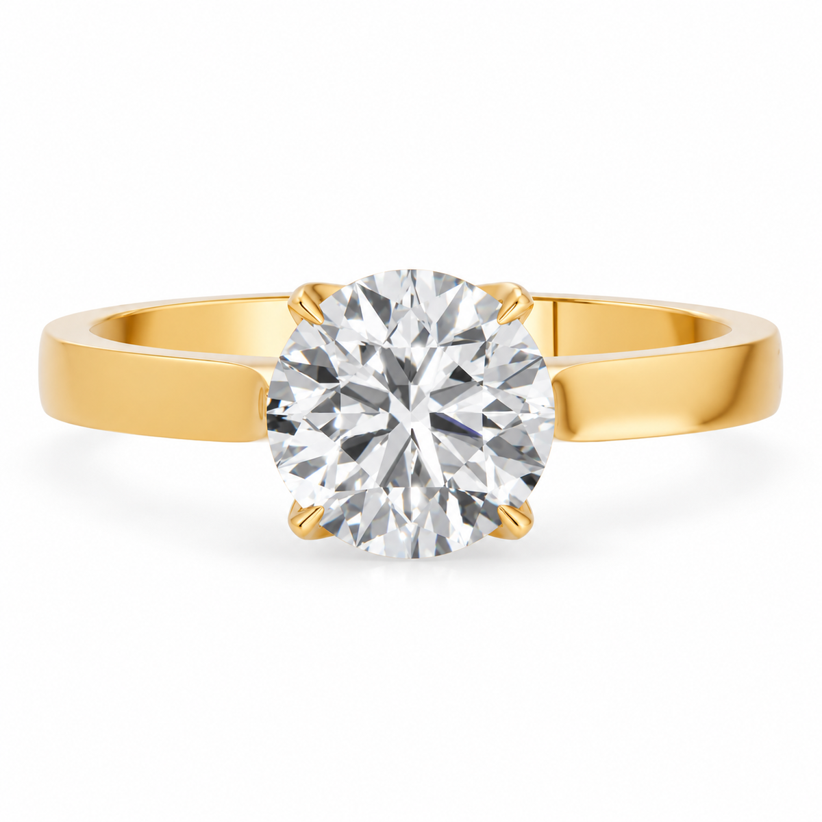 Round, yellow gold