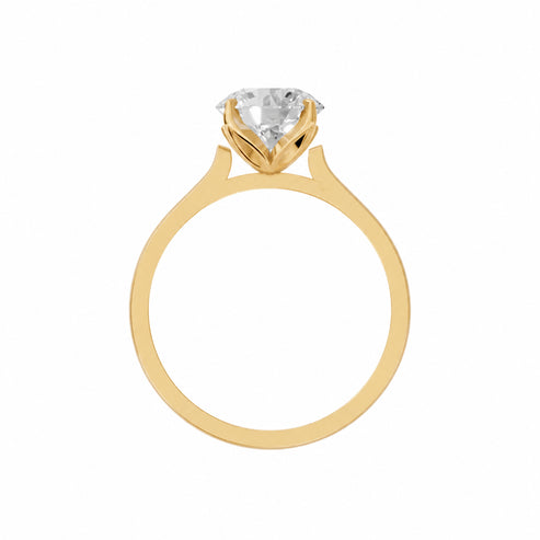 Round, yellow gold