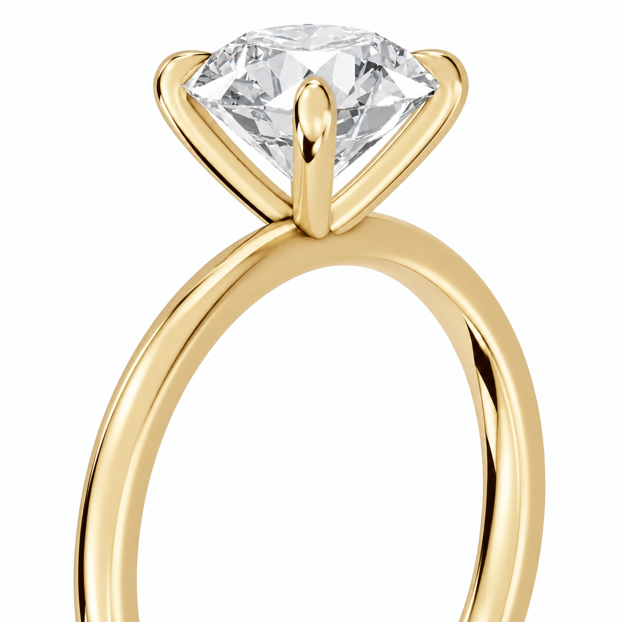 Round, yellow gold