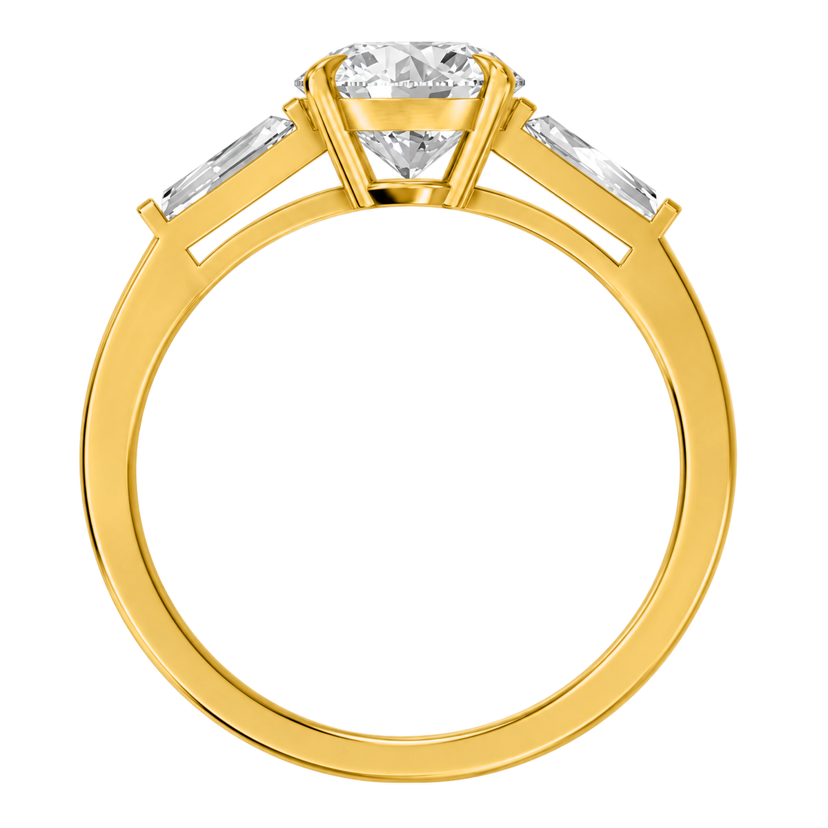 Round, yellow gold