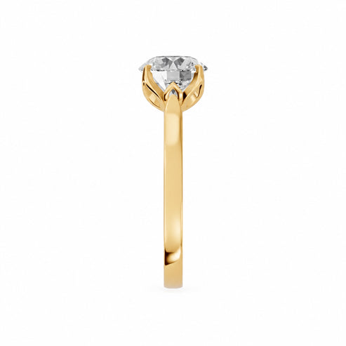 Round, yellow gold