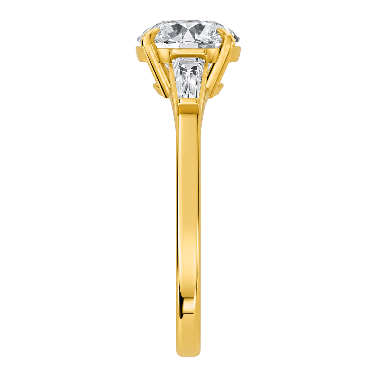 Round, yellow gold