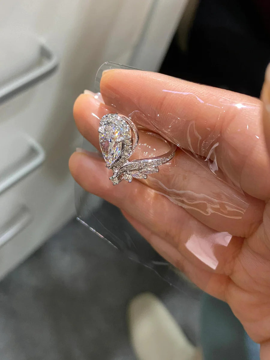 Coronation Teardrop-Lab-Grown Diamond Ring