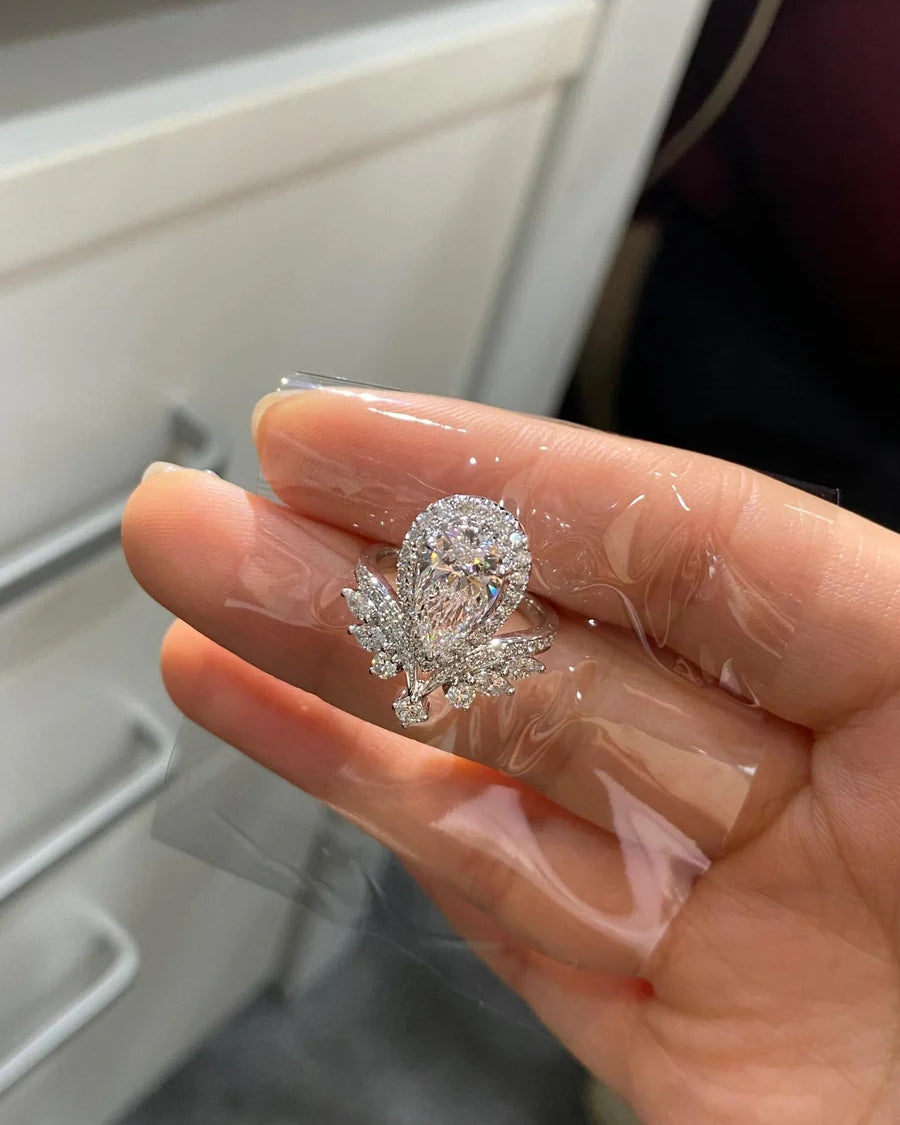 Coronation Teardrop-Lab-Grown Diamond Ring