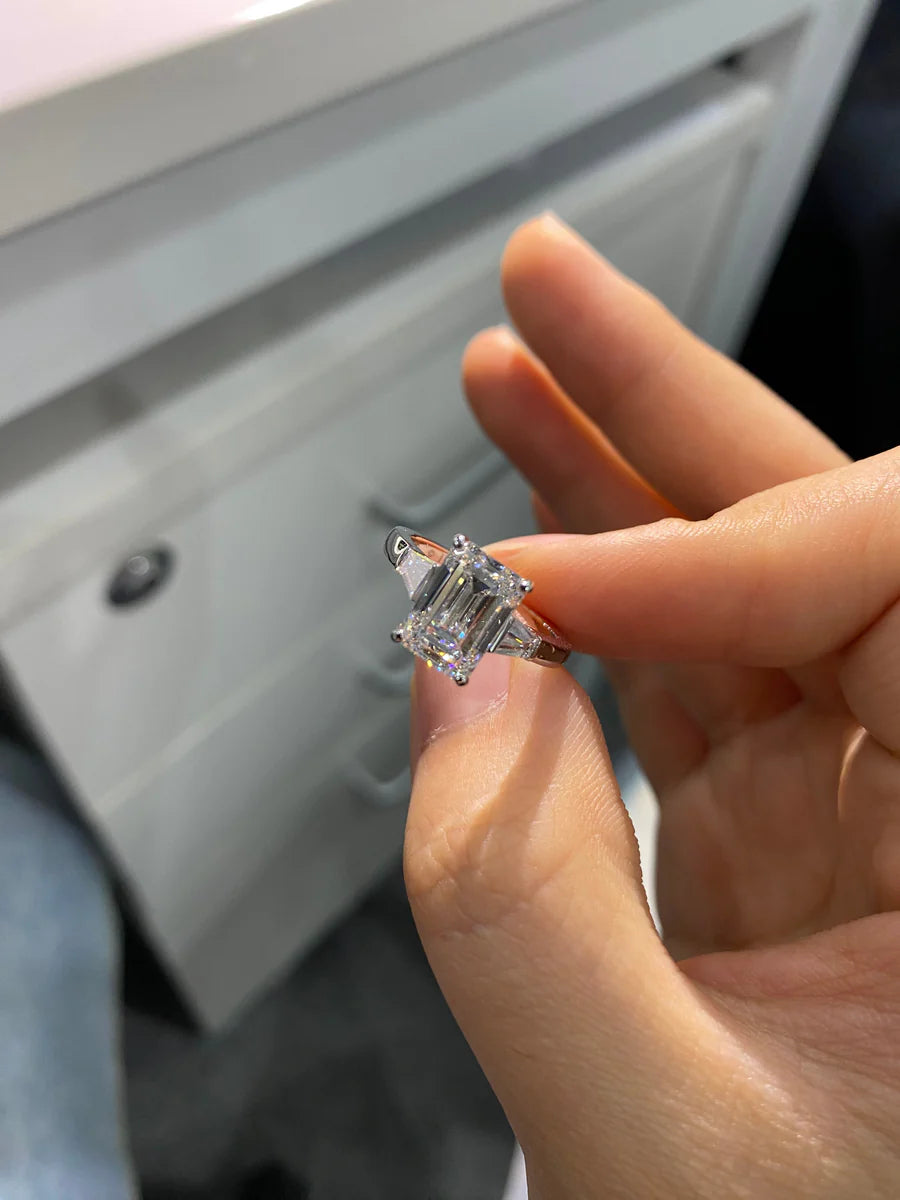 Serene Light Collection Emerald-Cut Lab-Grown Diamond Engagement Ring