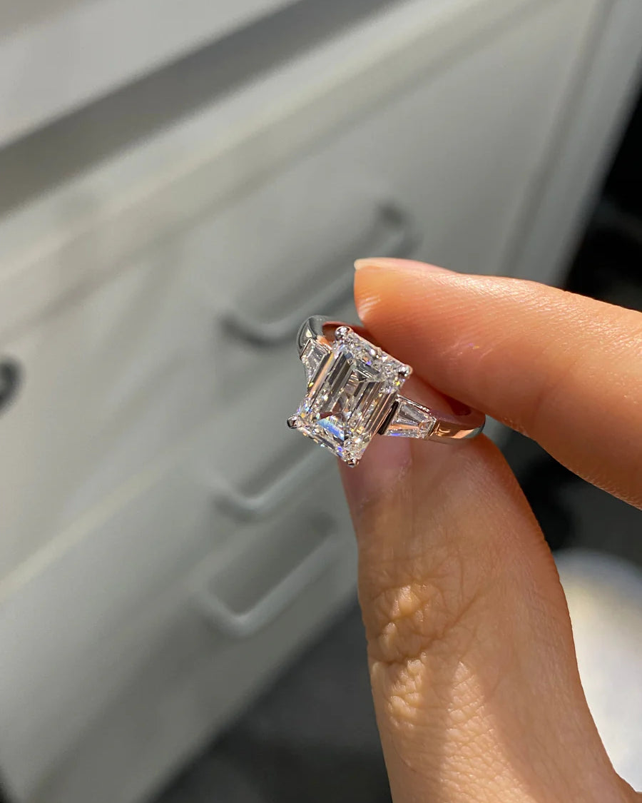 Serene Light Collection Emerald-Cut Lab-Grown Diamond Engagement Ring