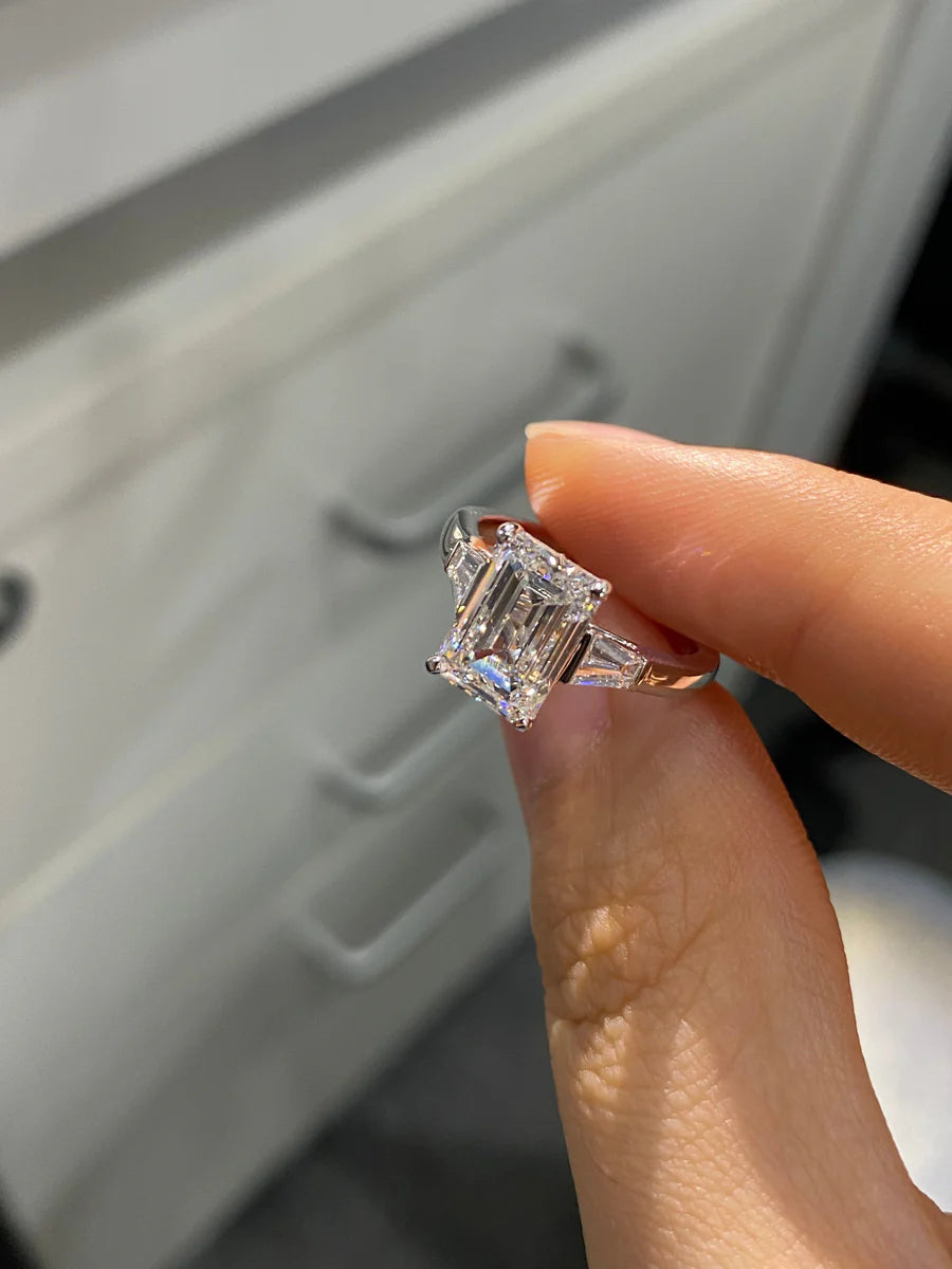 Serene Light Collection Emerald-Cut Lab-Grown Diamond Engagement Ring