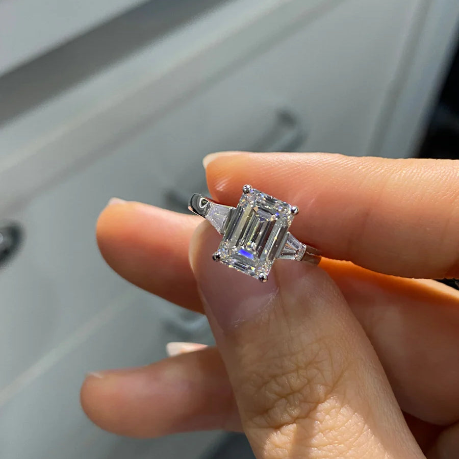 Serene Light Collection Emerald-Cut Lab-Grown Diamond Engagement Ring