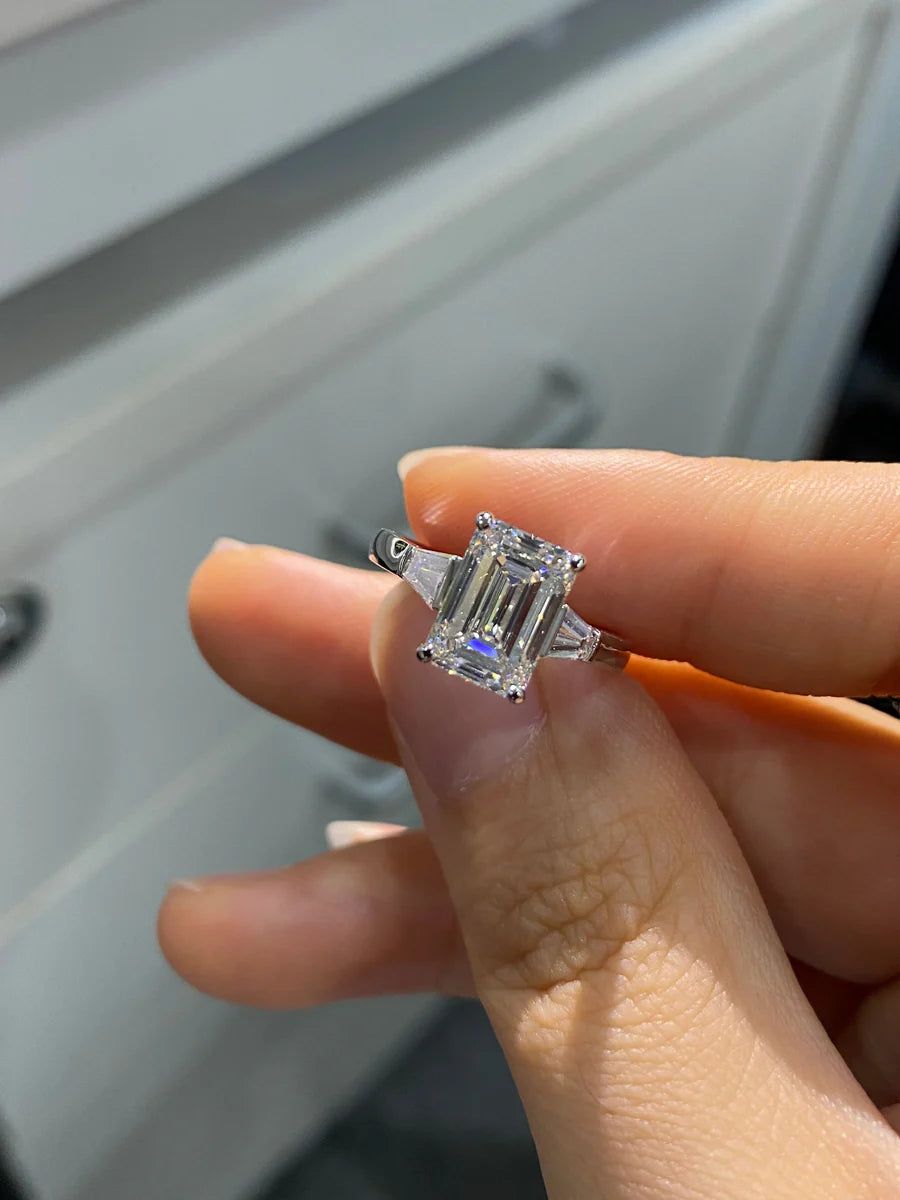 Serene Light Collection Emerald-Cut Lab-Grown Diamond Engagement Ring