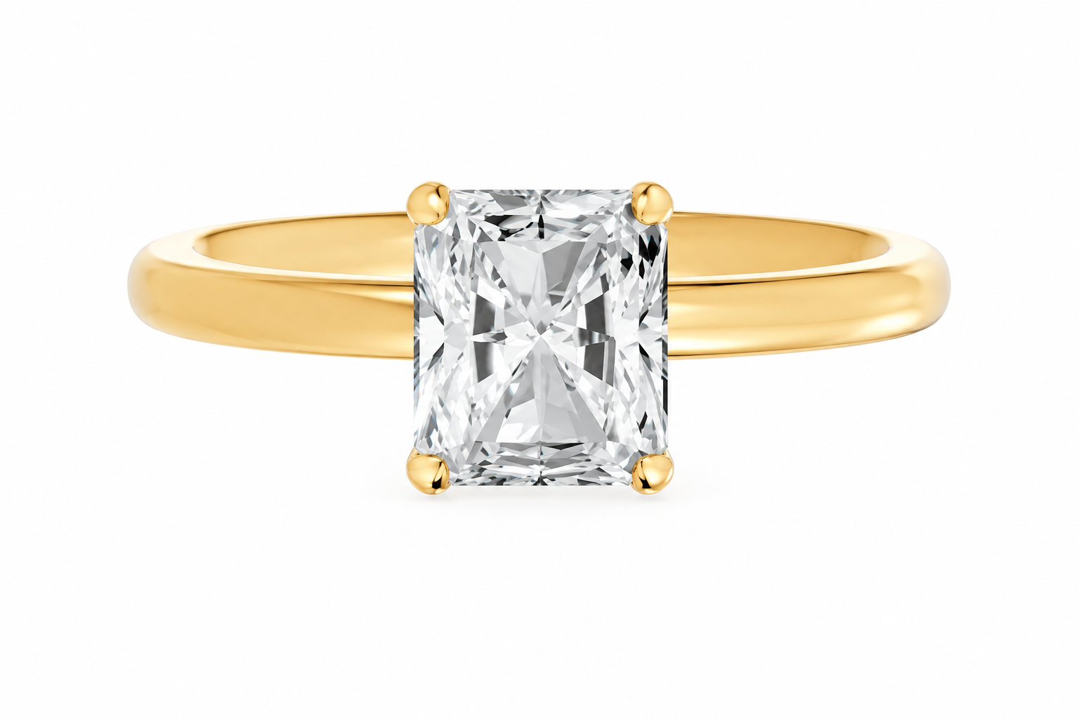 radiant, yellow gold