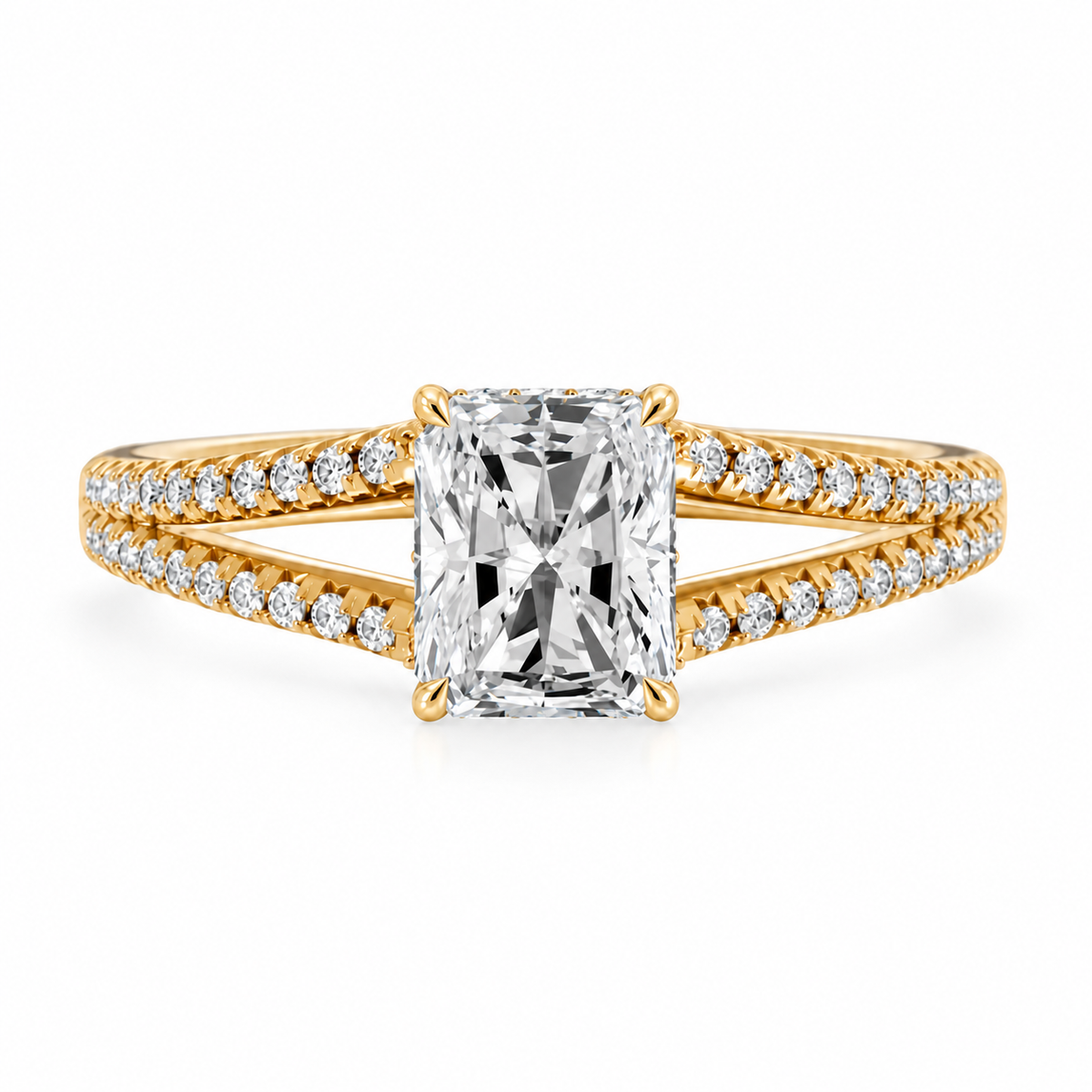 radiant, yellow gold