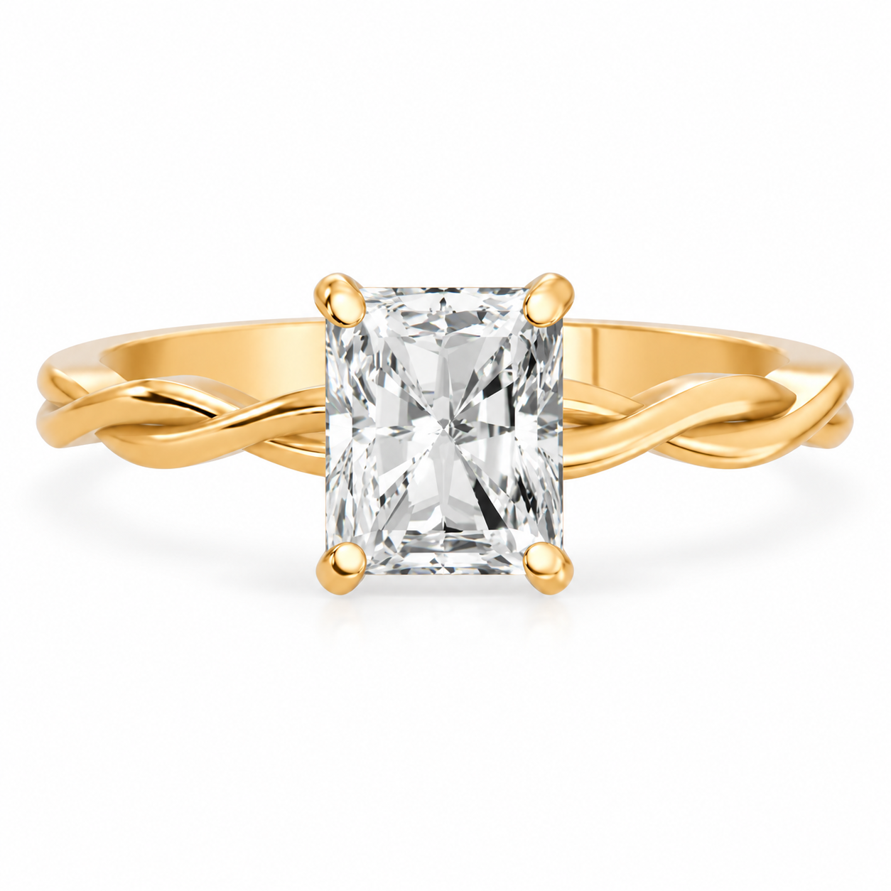 radiant, yellow gold