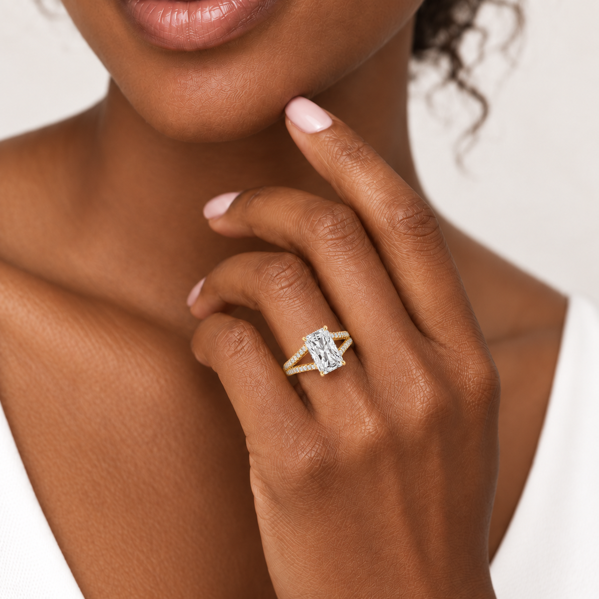 radiant, yellow gold